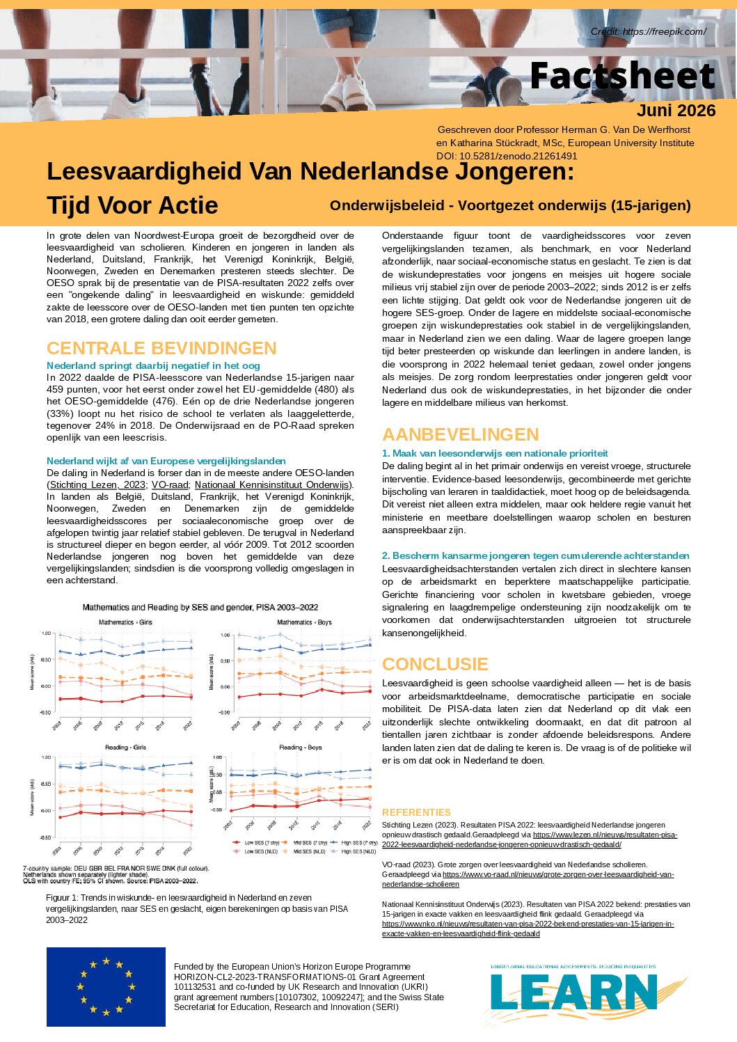 Leesvaardigheid Van Nederlandse Jongeren: Tijd Voor Actie